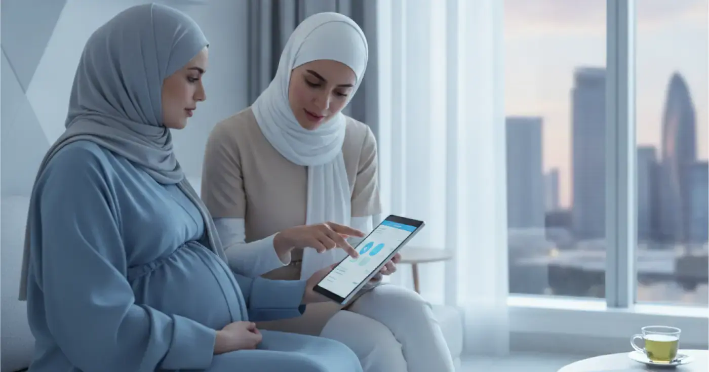 دولا تقدم الدعم والمساندة لامرأة حامل أثناء التحضير للولادة في السعودية
