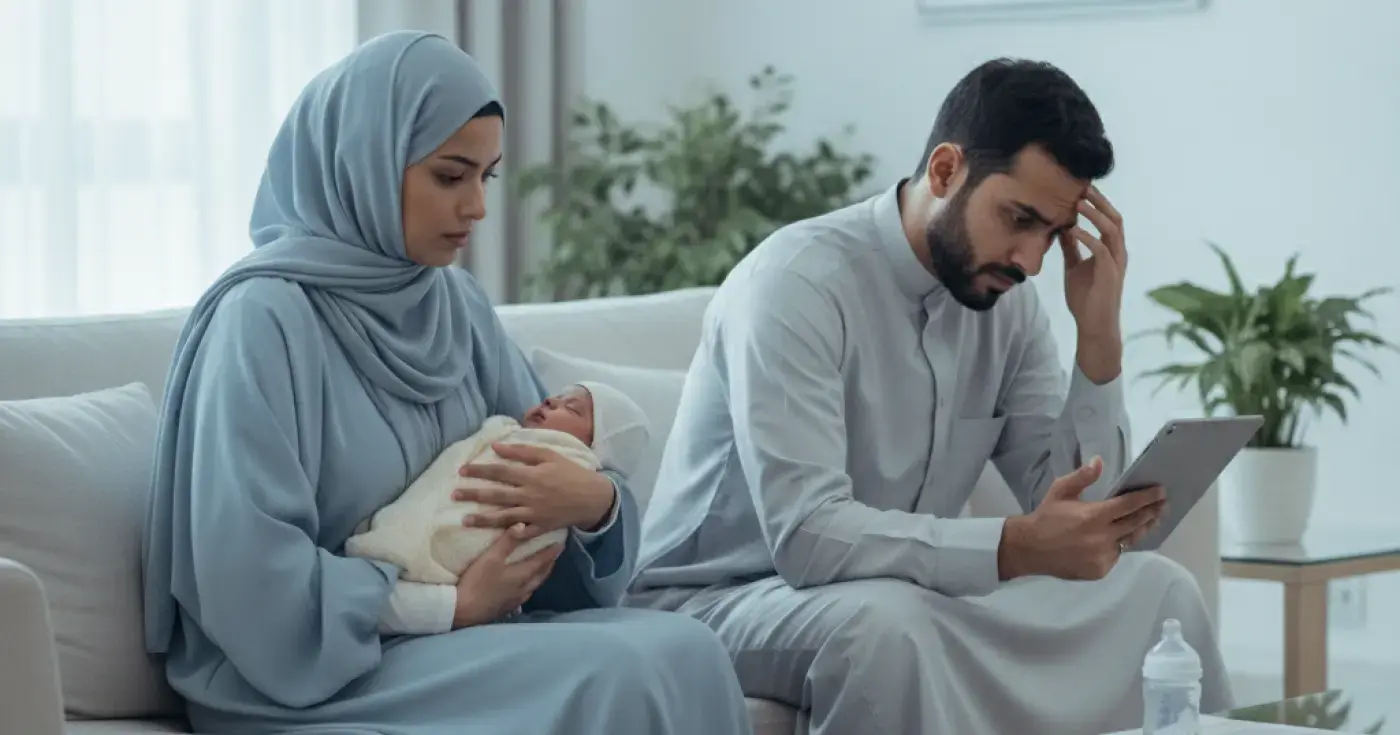 الخلافات الزوجية بعد الولادة: متى تكون ضغطاً متوقعاً ومتى نحتاج إلى مساعدة؟