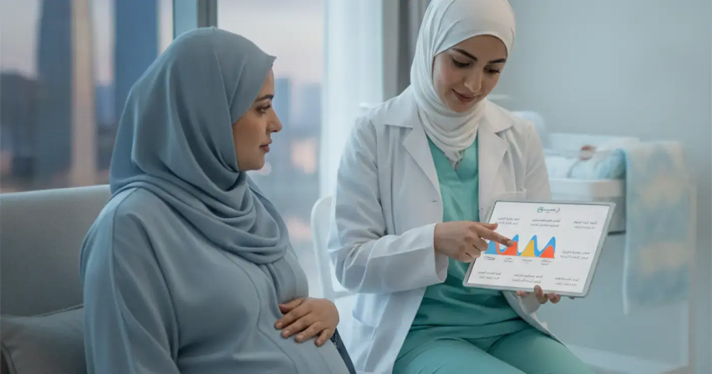 امرأة حامل تستعد للولادة وتتعرف على مراحل المخاض