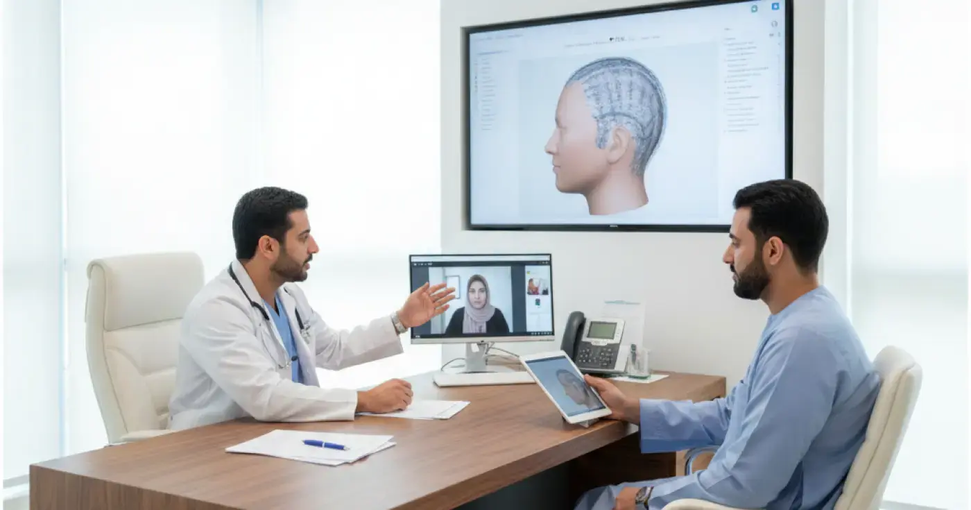 الاستشارة الحضورية أم عن بعد لزراعة الشعر: أيهما أفضل؟