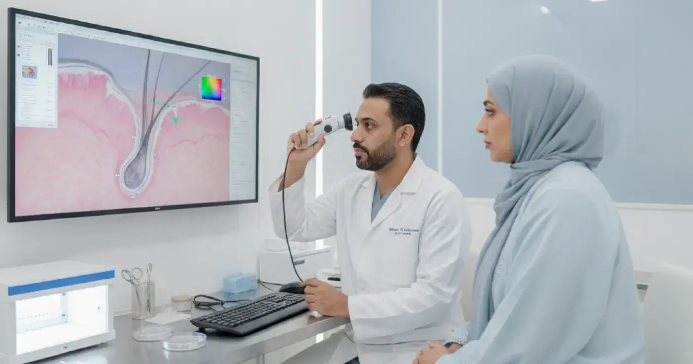 الفحص المجهري للشعر: دليلك الشامل لتشخيص مشاكل فروة الرأس وتساقط الشعر