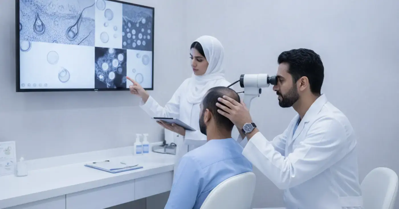 دور المجهر في اكتشاف ضعف بصيلات الشعر ومشاكل النمو