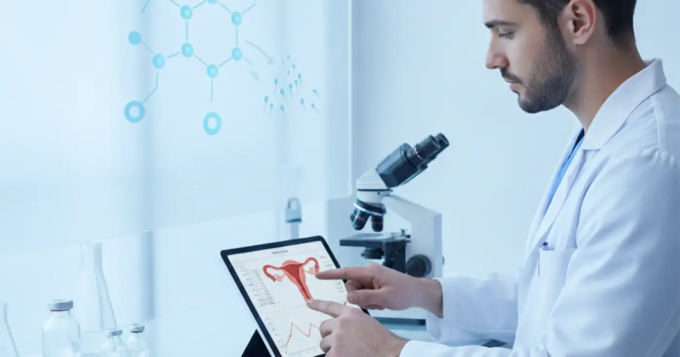 Illustration showing testosterone therapy impact on male fertility and sperm count