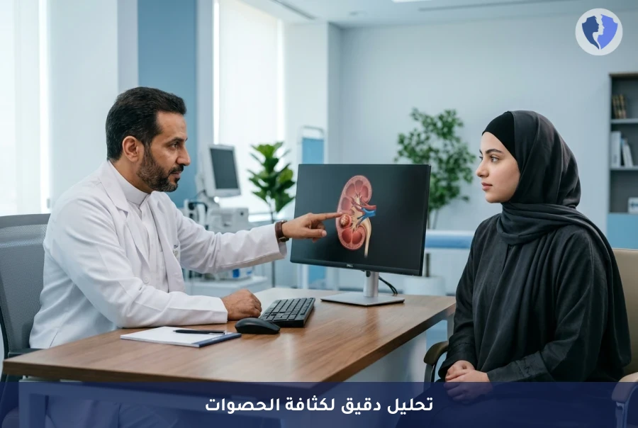 أشعة مقطعية لقياس كثافة الحصوة (HU) - دليلك لاختيار علاج الحصوات الأمثل