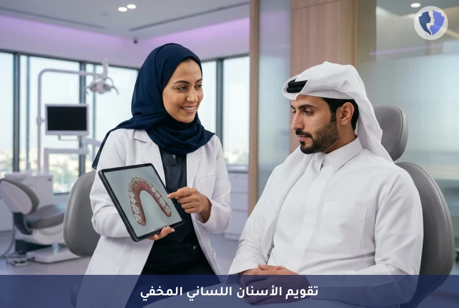 برنامج تقويم الأسنان اللساني (الخلفي) - ابتسامة مثالية بتقويم غير مرئي