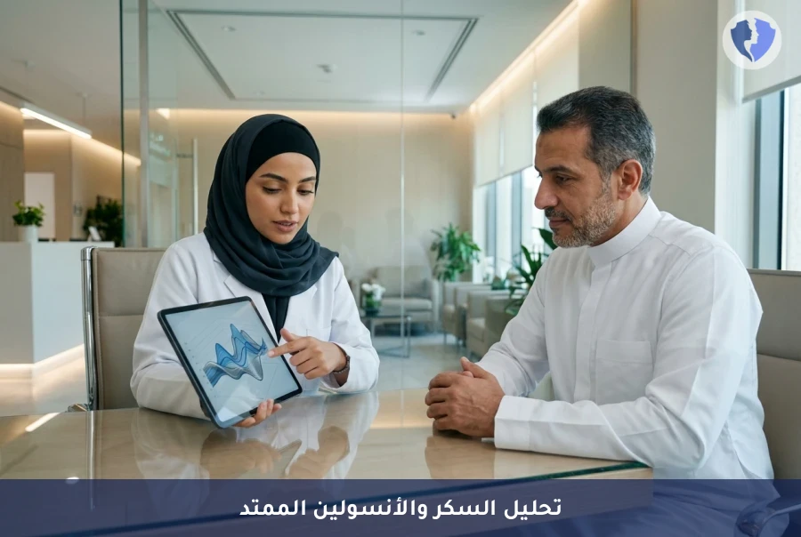 تحليل منحنى السكر الممتد (5 ساعات) مع الأنسولين - حل مشكلة هبوط السكر بعد الأكل