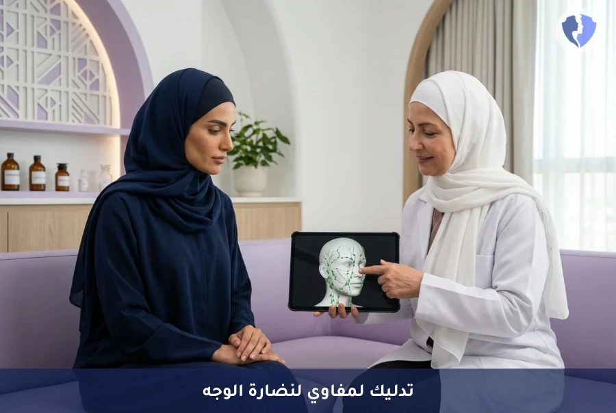 جلسة تدليك الوجه اللمفاوي - بشرة نضرة ومشدودة