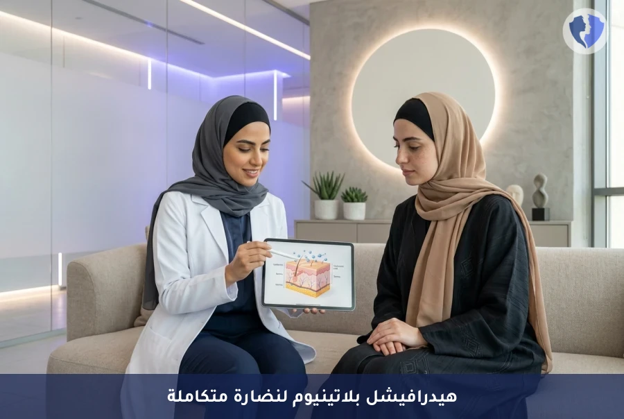 جلسة هيدرافيشل طبي متطور (بلاتينيوم) - بشرة متألقة بالهيدرافيشل البلاتيني
