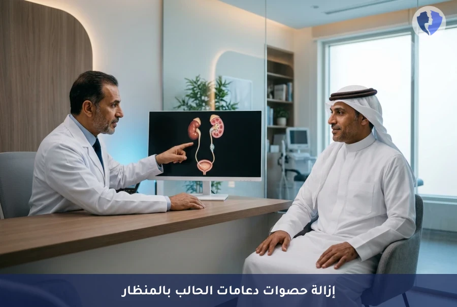 عملية إزالة الحصوات من دعامات الحالب المنغرسة بالمنظار - تخلص من تكلسات دعامة الحالب