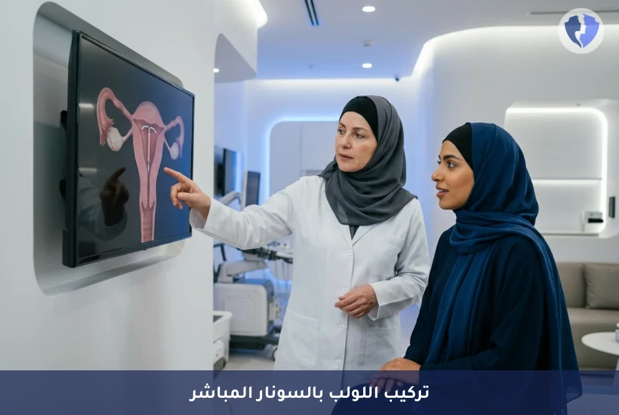 عملية تثبيت اللولب تحت إشراف السونار - تركيب اللولب بدقة السونار المتناهية