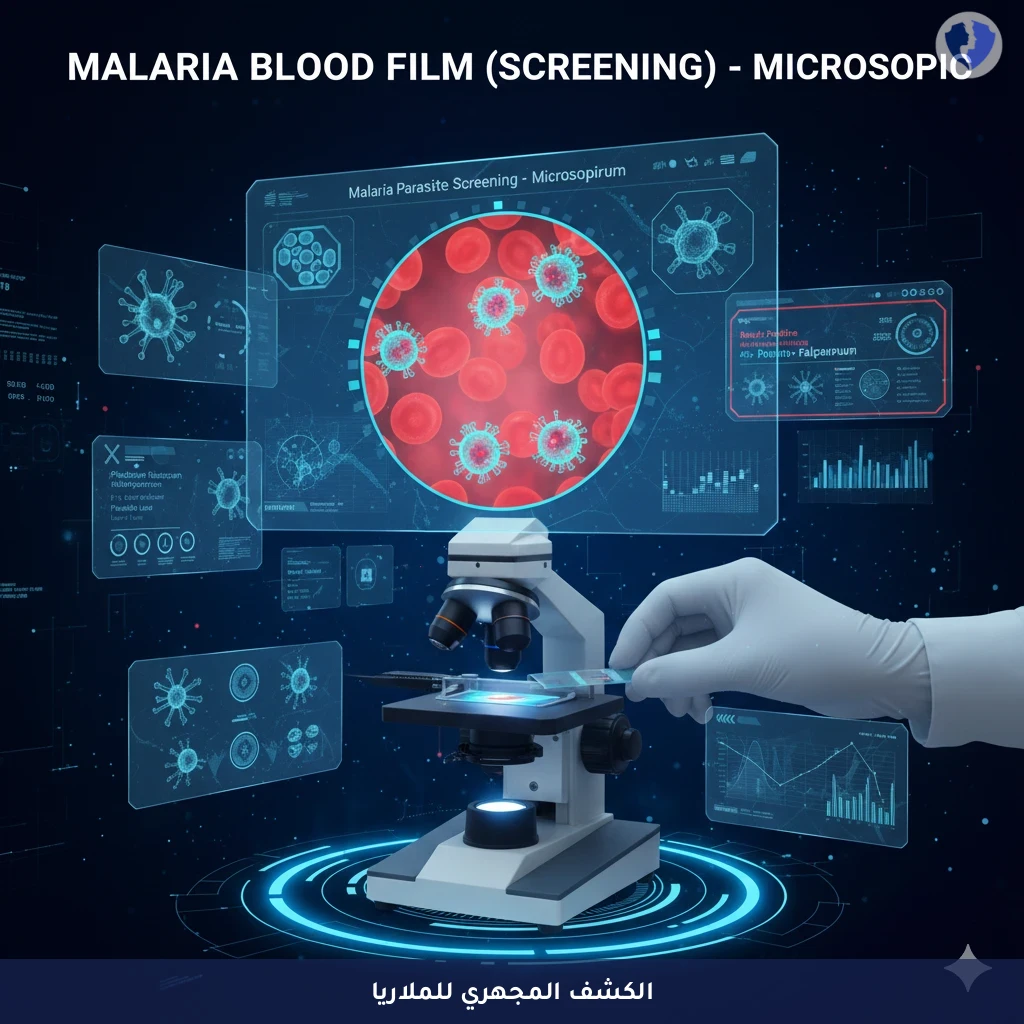 فحص الملاريا المجهري - لطاخة الدم (Malaria Blood Film) - فحص الملاريا المجهري
