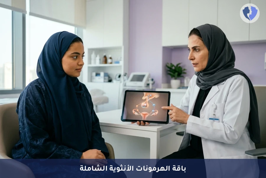 فحص باقة الهرمونات الأنثوية الشاملة (FSH, LH, E2, PRG, PRL, T) - اطمئني على توازنك الهرموني مع باقة الهرمونات