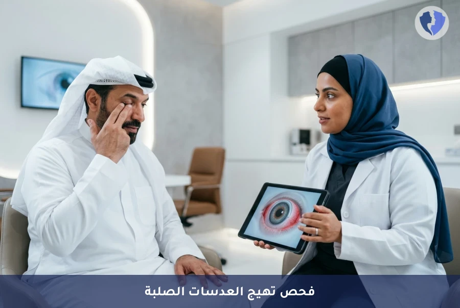 فحص تهيج العين المرتبط بالعدسات الصلبة - علاج تهيج العين من العدسات