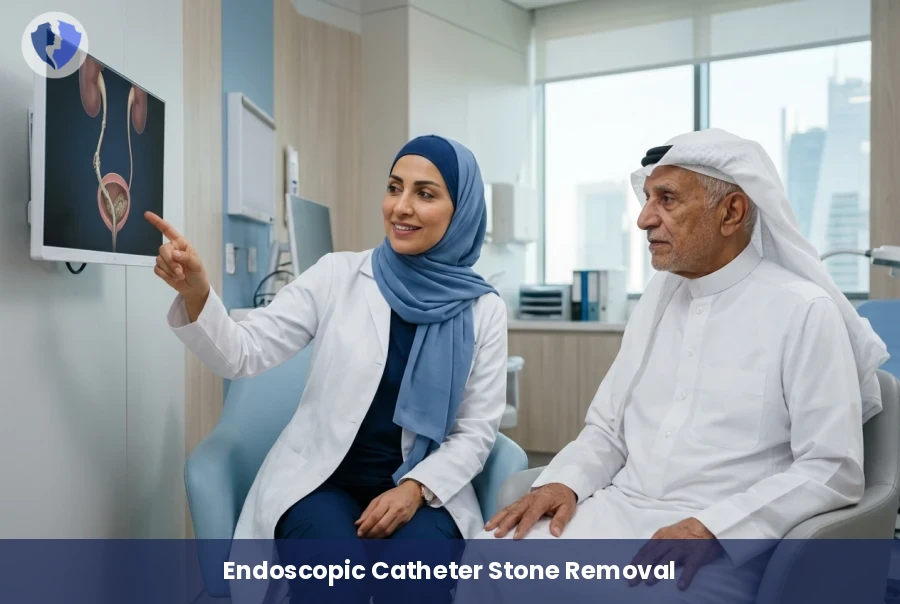Clear Catheter-Induced Stone Encrustations - Endoscopic Management of Catheter-Induced Encrustations