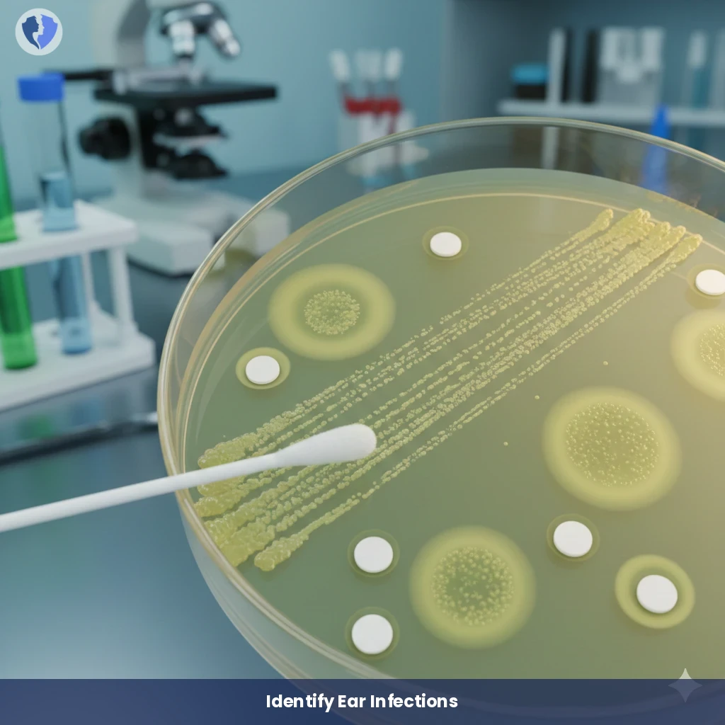 Comprehensive Ear Infection Test - Right Ear Discharge Culture and Sensitivity Test