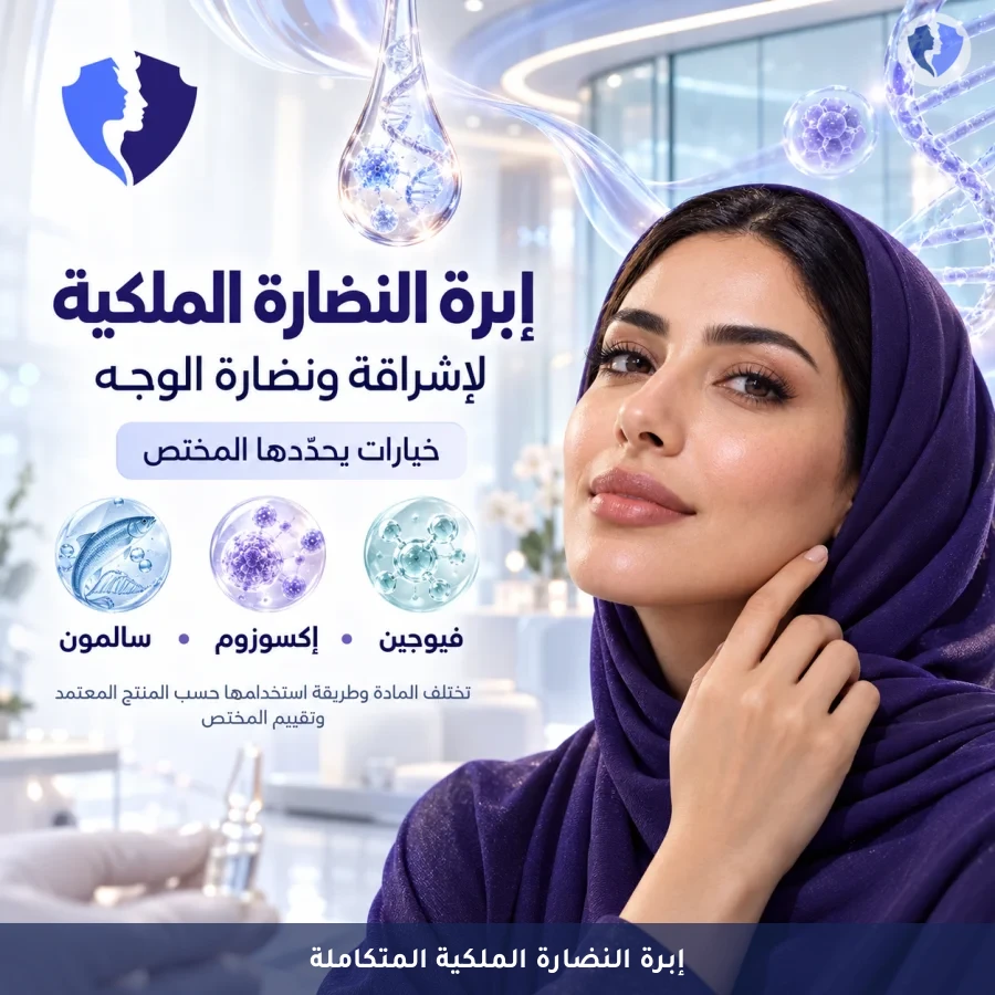 إشراقة ملكية فورية لبشرتك | إجراء إبرة النضارة الملكية (فيوجين - إكسوزوم - السالمون)