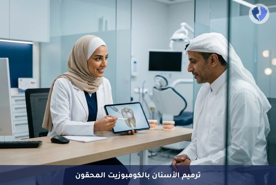 ابتسامة مثالية بالكومبوزيت المحقون - إجراء ترميم الأسنان بالكومبوزيت المحقون