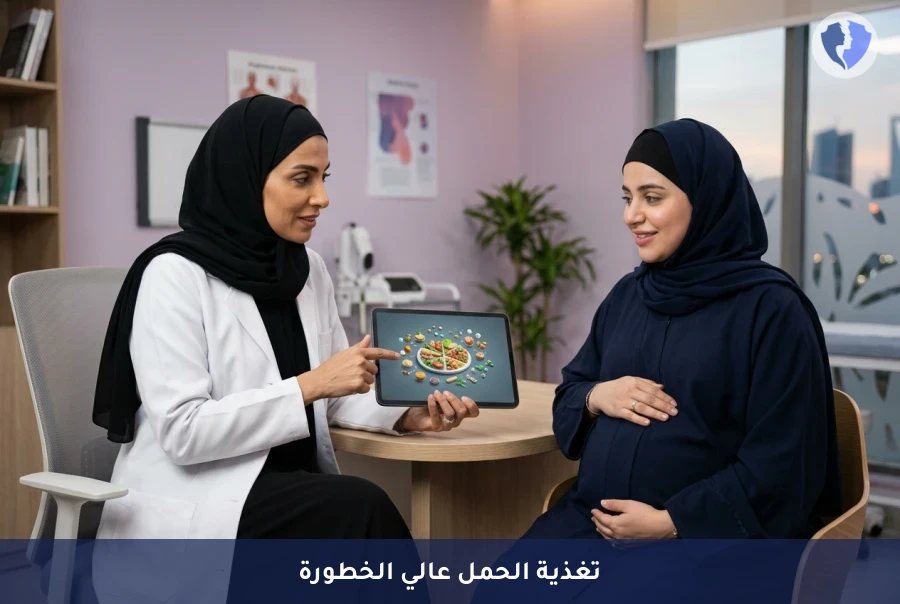 تغذية مثالية لحمل آمن ومستقر - استشارة التغذية العلاجية للحمل عالي الخطورة