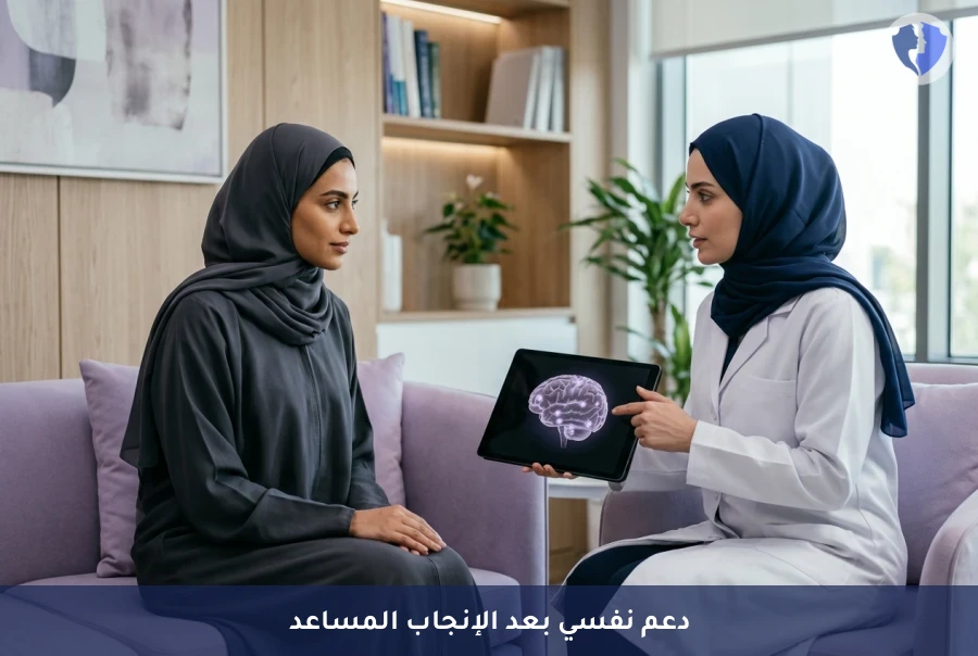 دعم نفسي للأمهات بعد العقم - استشارة الصحة النفسية للأمهات بعد الإنجاب المساعد (ART)