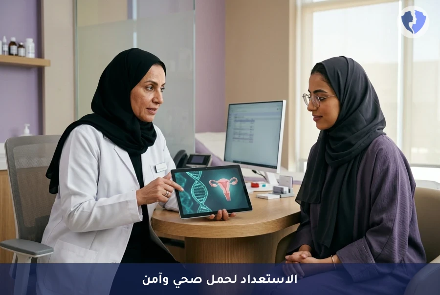 رحلة أمومة آمنة: باقة الفحص الشامل ما قبل الحمل - برنامج الفحص الشامل والاستشارة ما قبل الحمل