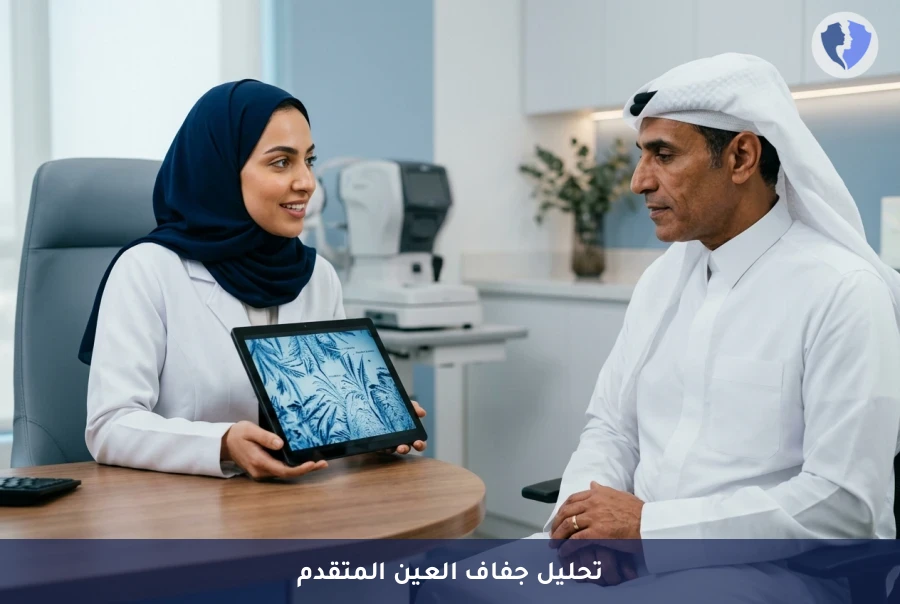 دقة تشخيص جفاف العين المزمن - تحليل ثبات الغشاء الدمعي النوعي (Tear Ferning Test)