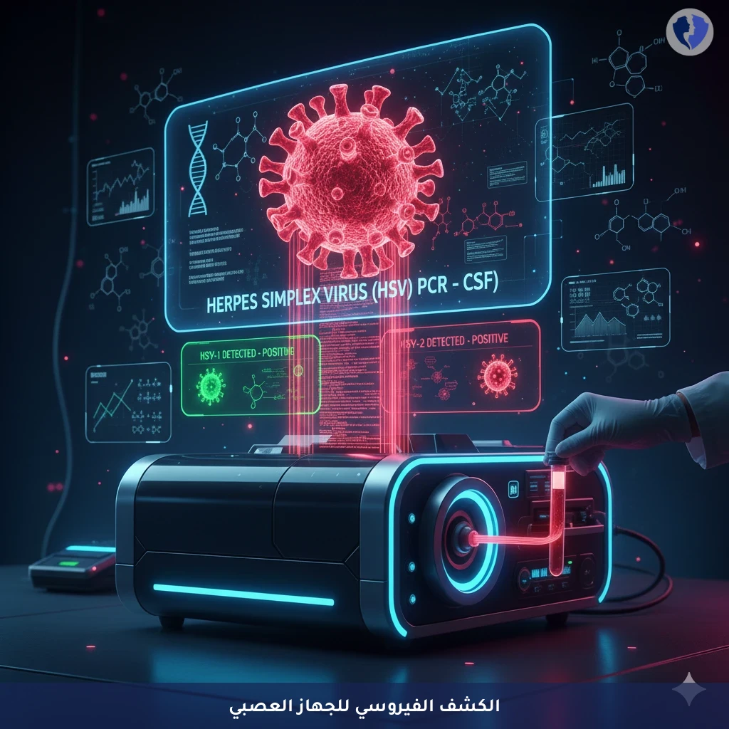 تشخيص هربس الجهاز العصبي - تحليل فيروس الهربس البسيط النوع 1 و 2 في السائل النخاعي (HSV PCR - CSF)