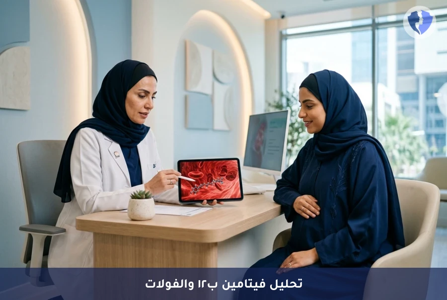 عززي طاقتك واحمي جنينك - تحليل مستويات فيتامين ب12 وحمض الفوليك (B12 & Folate)