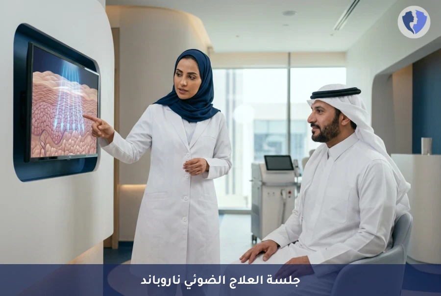 حل متطور للبهاق والصدفية - جلسة العلاج الضوئي بالأشعة فوق البنفسجية (Narrowband UVB)