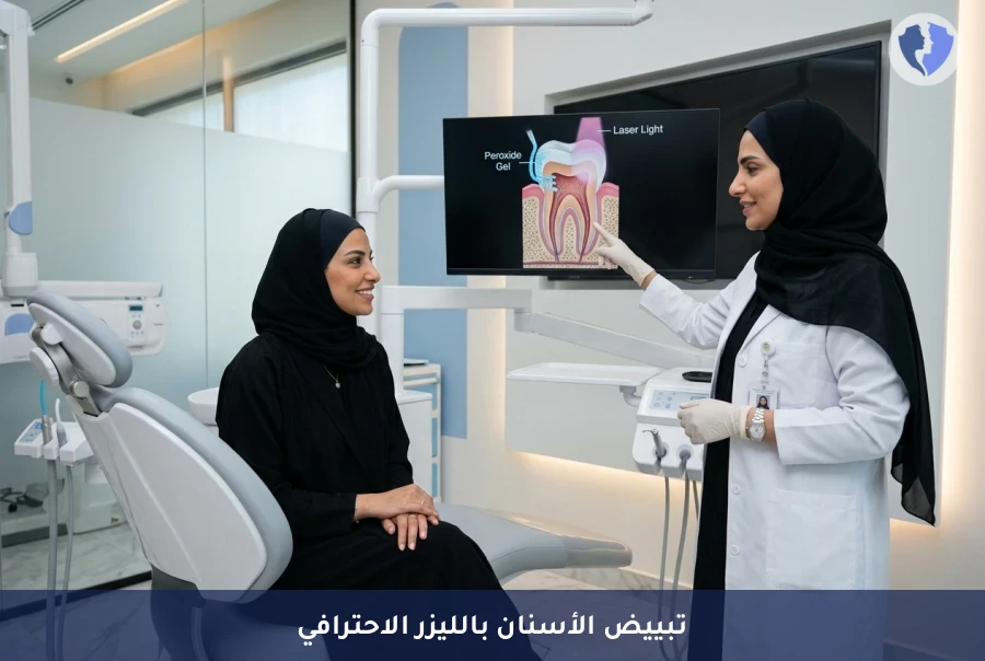 ابتسامة ناصعة في جلسة واحدة - جلسة تبييض الأسنان بالليزر