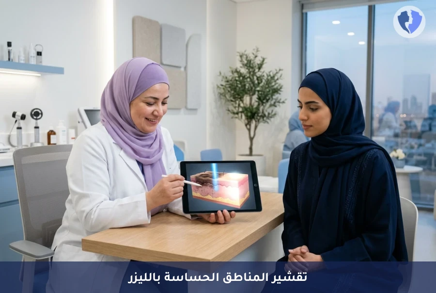 تفتيح ونعومة للمناطق الحساسة - جلسة تقشير المناطق الحساسة بالليزر الكربوني