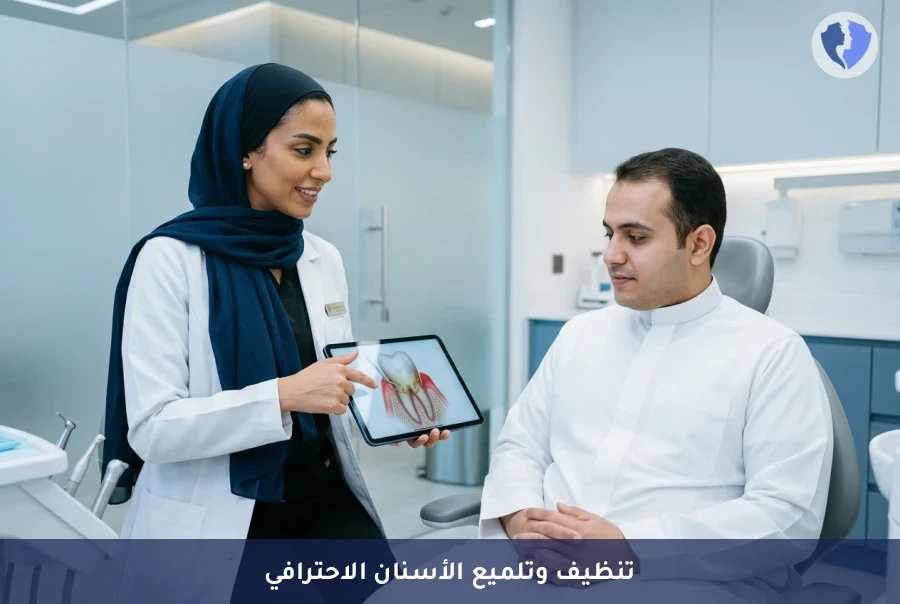 ابتسامة ناصعة وصحة لثة مثالية - جلسة تنظيف الأسنان وإزالة الجير (Scaling and Polishing)