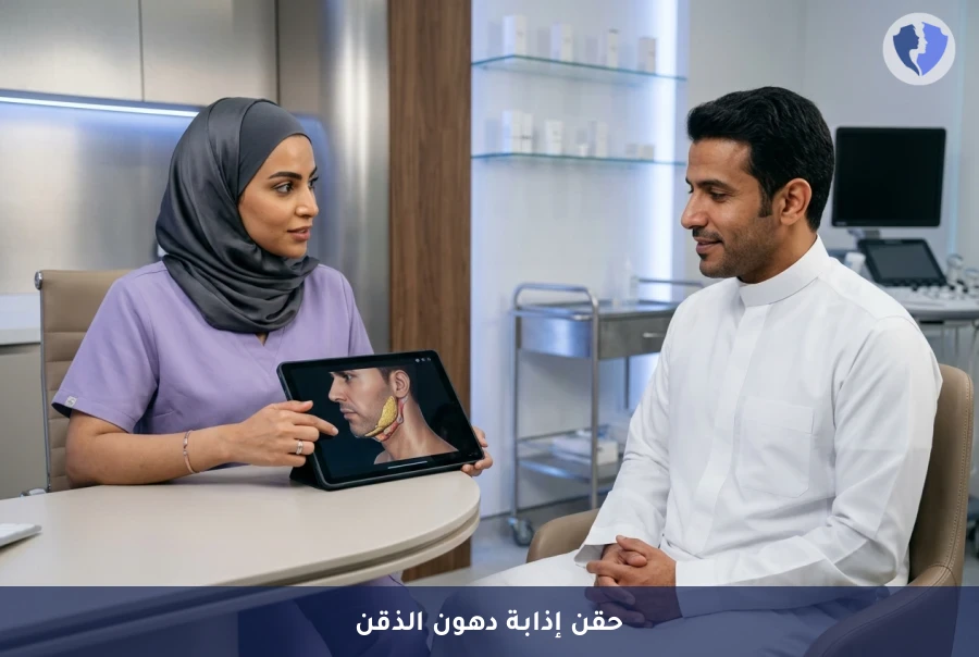 تخلصي من الذقن المزدوجة للأبد - جلسة حقن تذويب دهون الذقن (Kybella)