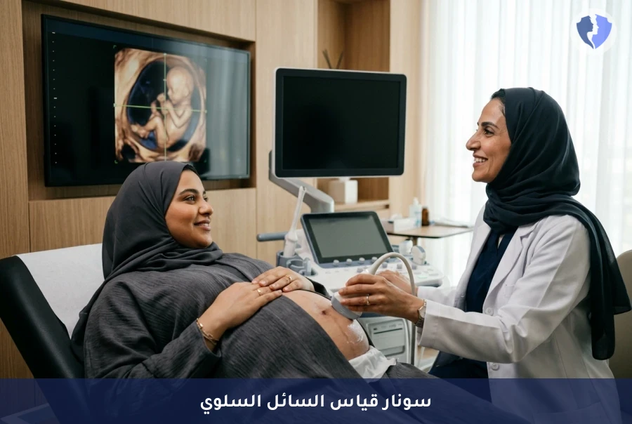 اطمئني على صحة جنينك مع فحص السائل السلوي - سونار قياس مؤشر السائل السلوي (AFI)