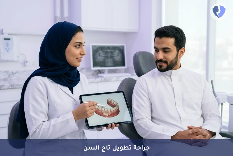 ابتسامة متناسقة وأسنان أكثر صحة - عملية تطويل تاج السن الجراحي (Crown Lengthening)
