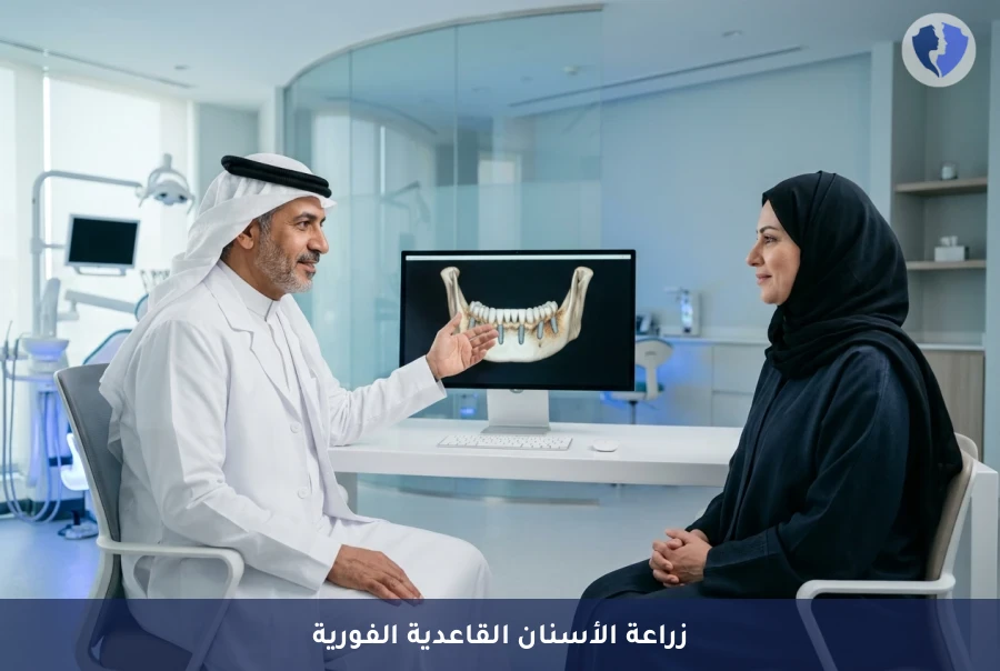 ابتسامة كاملة في وقت قياسي - عملية زراعة الأسنان القاعدية (Basal Implants)