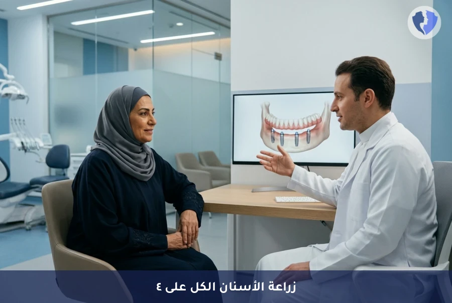 ابتسامة كاملة وجديدة الآن - عملية زراعة الأسنان الكل على 4 (All-on-4)