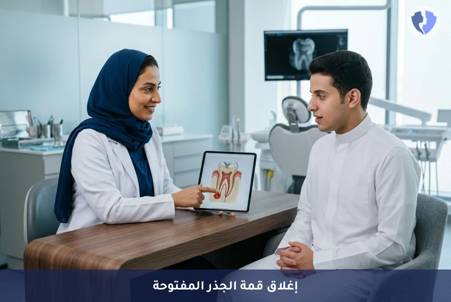 أنقذ أسنانك الدائمة الآن - عملية علاج قمة الجذر المفتوحة (Apexification)