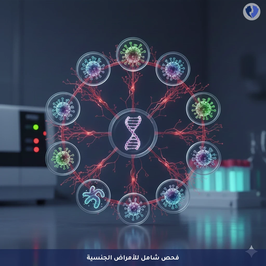 فحص شامل للأمراض المنقولة جنسياً - فحص الأمراض المنقولة جنسياً الشامل (STD Panel - 13 Pathogens) بتقنية (PCR)
