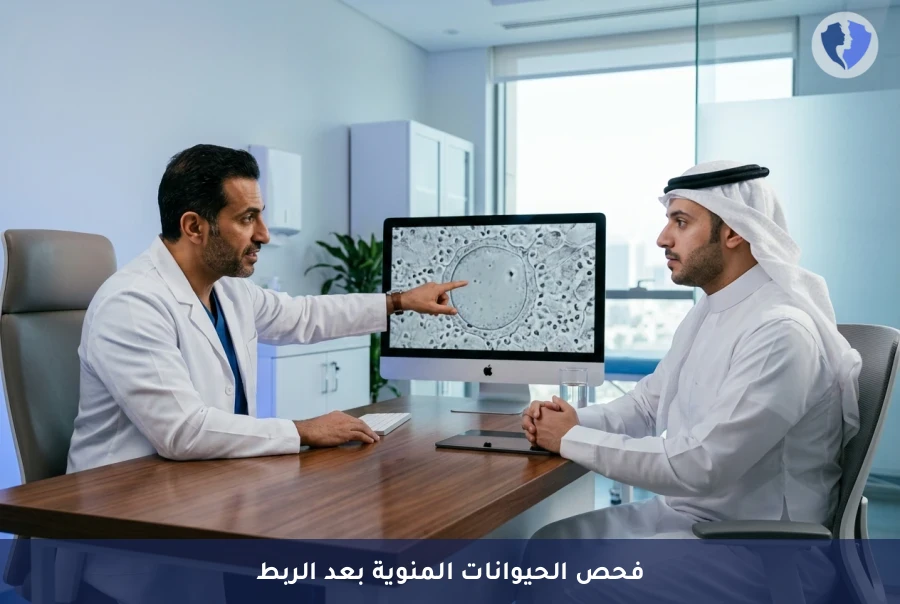 تأكد من نجاح عملية الربط - فحص السائل المنوي بعد عملية ربط الوعاء الناقل (PVSA)