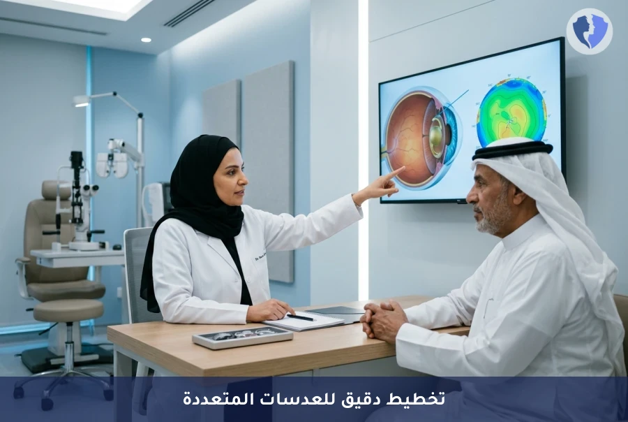 رؤية مثالية بدون نظارات - فحص تخطيط العدسات متعددة البؤر (Premium IOL)