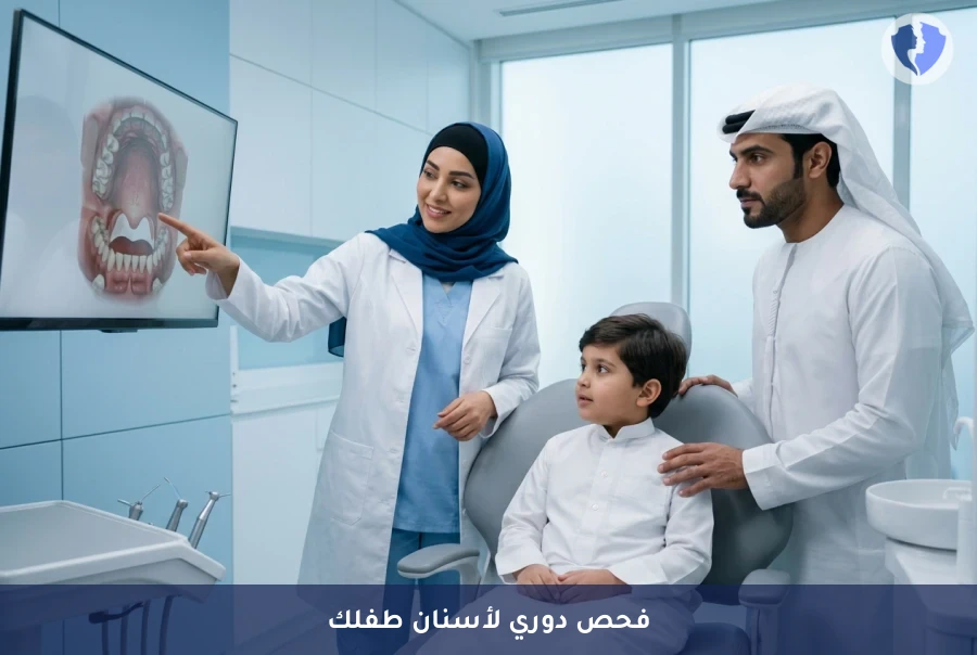 ابتسامة طفلك تبدأ بفحص مبكر - فحص دوري شامل لأسنان الأطفال (Pediatric Dental Check-up)