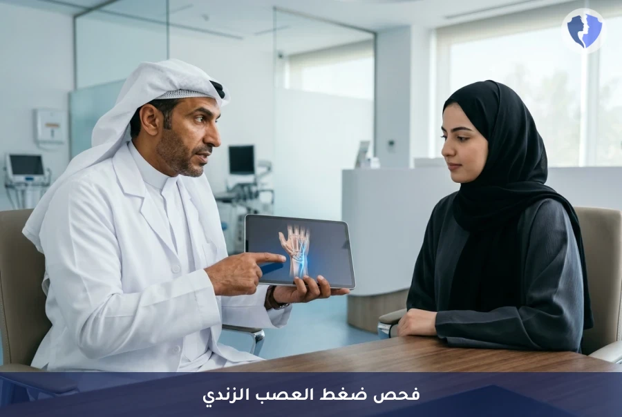 علاج خدر اليد وتنميل الأصابع - فحص ضغط العصب الزندي في قناة غويون